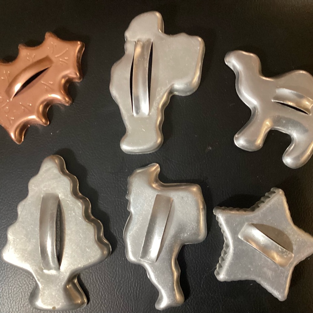 Lot of 6 Vintage Aluminum Cookie Cutters